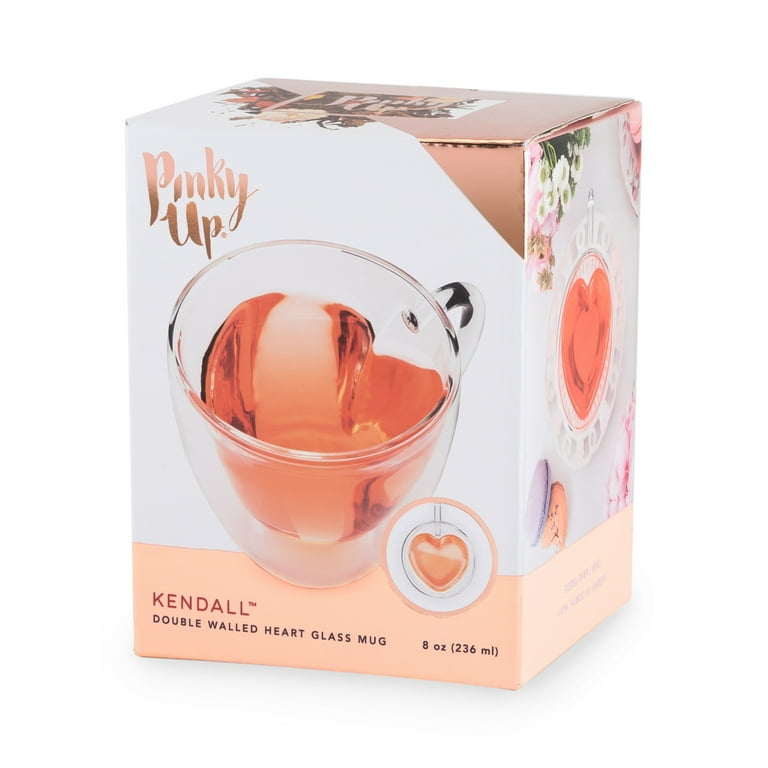 Kendall Heart Double Walled Glass Tea Mug