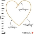 thumbnail image 5 of Heart Hoop Earrings for Women - Hypoallergenic Lightweight Open Wire Threader Drop Dangles, 24K Yellow Heart, Gold-Electroplated, Hypoallergenic, 5 of 5