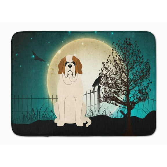 Halloween Scary Saint Bernard Machine Washable Memory Foam Mat