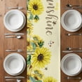 thumbnail image 4 of Table Runner 72 Inches Long for Kitchen Dining, Sunflowers Dresser Scarf Farmhouse, Dining Table Decorations for Wedding/Parties, Spring Botanical Watercolor Blossom Flowers 13 x 72 In, 4 of 8