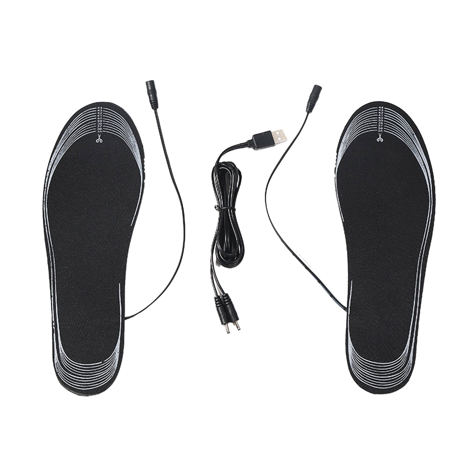 Men Women Heated Insoles USB Rechargeable Winter Warm Heated Insoles Lightweight Free to Cut Electric Warm Insoles for Outdoor Running Cycling Biking
