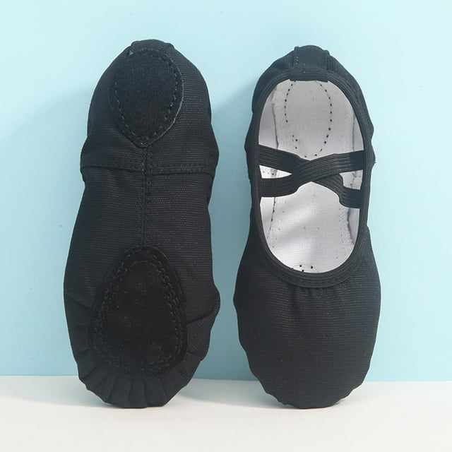 YOUSNH Chaussures pour Enfants Chaussures de Danse Chaussures de Danse Chaudes Ballet Performance Chaussures d'Intérieur Chaussures de Danse Yoga Espadrilles pour Filles Noir 3.5