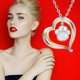 thumbnail image 1 of Xihbxyly Artículos en liquidación para mujeres Collar con colgante de garra de diamante de agua en forma de corazón de dos tonos para mujer, 1 of 7