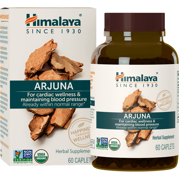 Himalaya Organic Arjuna, Heart Support Supplement with Arjuna Extract, 60 Caplets