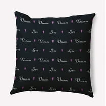 16" x 16" Simply Daisy Love Dream Polyester Accent Pillow, Black Qty 1