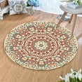 thumbnail image 1 of Round Rugs Vintage Round Rugs Machine Washable Round Rugs Floor Carpet Non-Slip Low Pile Round Rugs for Living Room Bedroom Dining Room Indoor(Large,80 * 80CM), 1 of 6