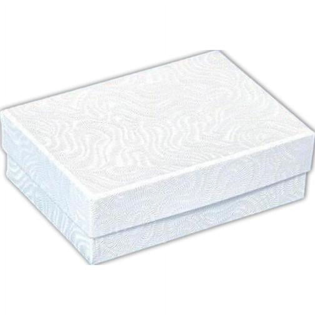 25 White Swirl Cotton Boxes Charm Jewelry Gift Displays 3.25"