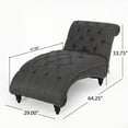thumbnail image 6 of Modern Curved Chaise Lounge in Leather 64.25" for Living Room, 6 of 12
