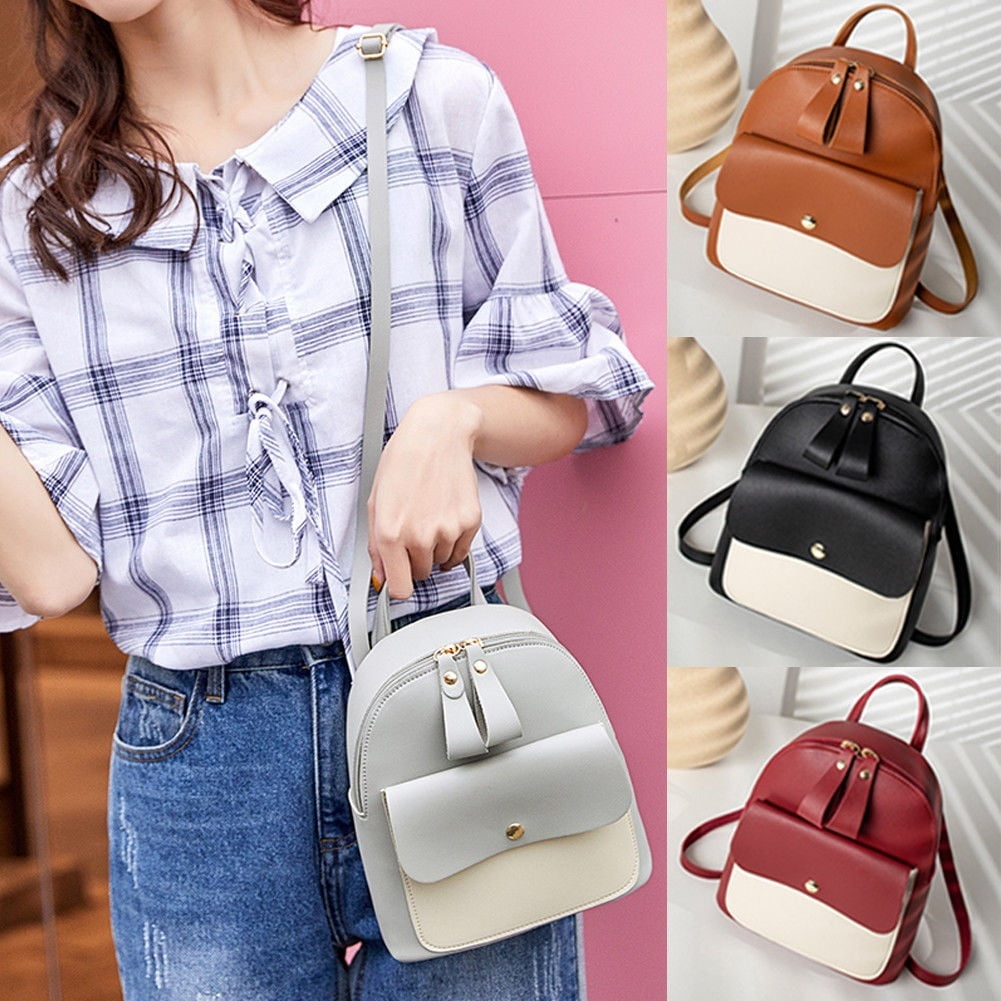 Women's Small Backpack Travel PU Leather Handbag Rucksack School Bag