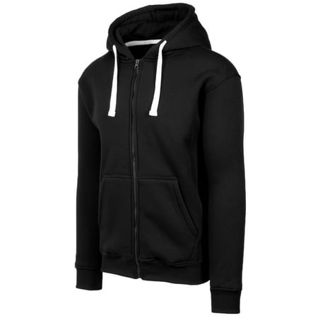 Men's Hipster Hip Hop Basic Heavyweight Zip-up Fleece Hoodie Jacket, Big Sizes Available