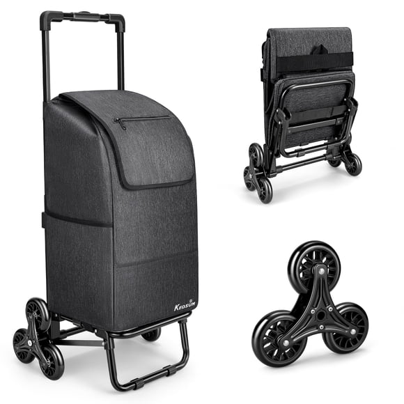 Carrito para subir escaleras KEDSUM 2 en 1, 60 l/136 kg con bolsa impermeable