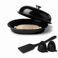 thumbnail image 5 of VAETTLO 16 inch Oval Enamel Bread Baker Set with Lid, Black Speckled Baking Dish with Silicone Mitts, Spatula and Bread Mat, 5 of 6