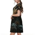 thumbnail image 2 of Balery Vintage Ornate Skull Vestidos sueltos de manga corta para mujer, vestidos de verano 2025, vestidos casuales de corte A con vuelo., 2 of 6