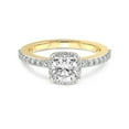 thumbnail image 4 of 5 Carat IGI Certified Cushion Shape Lab Grown Diamond Engagement Ring | 14K Yellow Gold | Lumina Halo Eternity Diamond Ring | FG-VS1-VS2 Quality Friendly Diamonds, 4 of 5