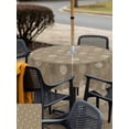 thumbnail image 4 of Outdoor Tablecloth with Umbrella Hole and Zipper, Khaki Daisy Square Table Cloth 60x60 Inch Waterproof Tablecloth, Modern Farmhouse Chrysanthemum Floral Picnic Table Cover for Patio Camping, 4 of 7
