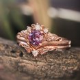 thumbnail image 2 of Anillo de compromiso de oro rosa con baño de oro rosa europeo y americano con circonita esmeralda, 2 of 5