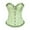 Green, variant on Women's Ruffle Corset Top, Sexy Chest Support Waist Training Bustier with Rubber Boning, Tummy Control Body Shaper for Slimming and Special Occasions-Pink