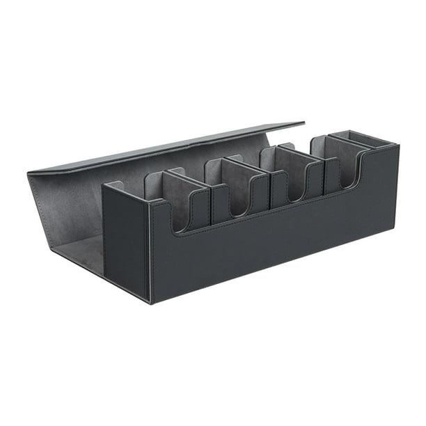 Caja organizadora para guardar mazos de cartas, álbum de 5 compartimentos para cartas TCG MTG Negro
