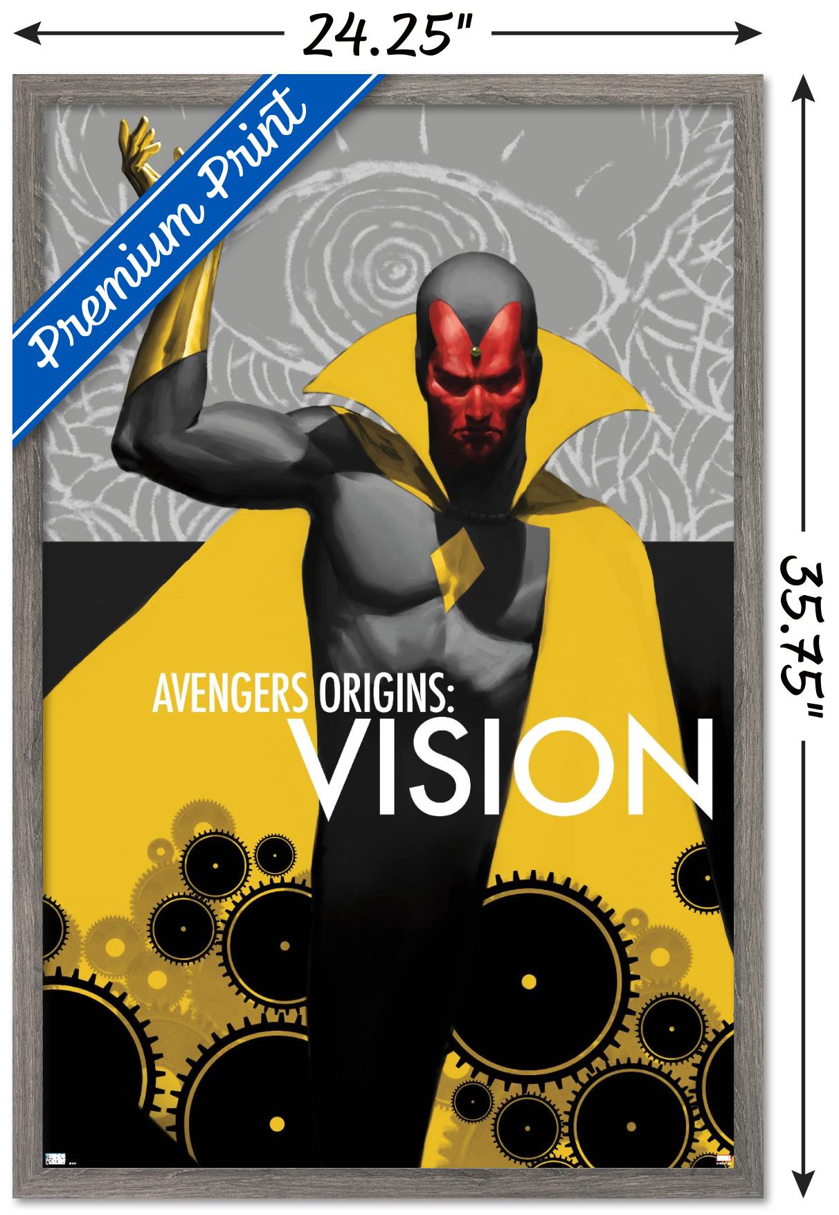 Marvel Comics - Vision - Avengers Origins: Vision #1 Wall Poster, 22.375" x 34", Framed