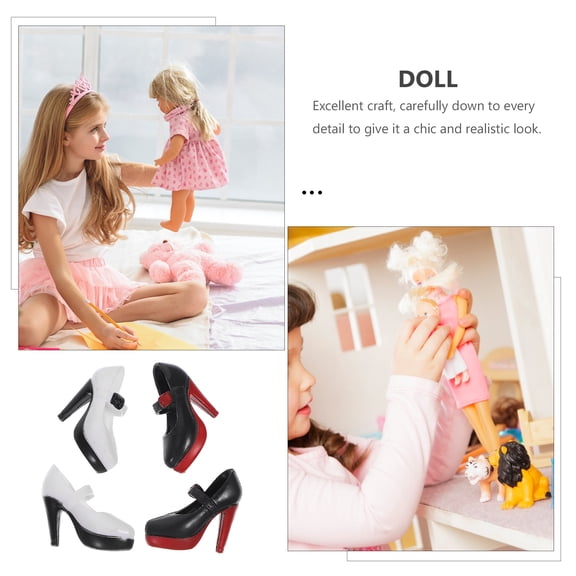 LOLIPPYY 2 Pairs High Heel Doll Shoes in Assorted Colors for Doll Accessories, Outfits, and Fashion Decoration