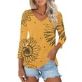 thumbnail image 2 of Yellow Womens Tops Womens Fashion T Shirts 2025 Short Sleeve Casual V Neck Summer Tops Cute Loose Fit Blouses Graphic Tees Shirts for Women, 2 of 5