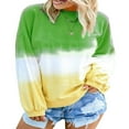 thumbnail image 1 of Women Casual Long Sleeve  Neck Colorblock Sweatshirts, 1 of 5
