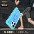 thumbnail image 3 of Phone Case for iPhone 14 Pro, 3 In 1 Cover with Ring Holder Kickstand Hybrid Shockproof Military Grade Protective Hard PC Soft Silicone Case for iPhone 14 Pro for Women Men, Mint/Blue, 3 of 5