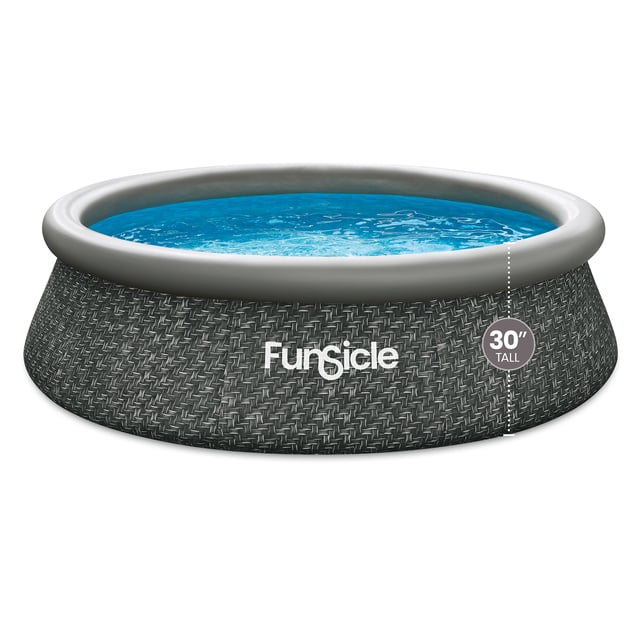 Funsicle Quickset 10’ x 30” Round Inflatable Top Ring Above Ground Swimming Pool Set
