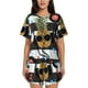 thumbnail image 1 of Fotbe Pineapple With Black Glasses Conjunto de Pijama Estampado para Mujer, 2 Piezas, Ropa de Dormir con Camiseta de Manga Corta y Shorts Suaves-3X-Large, 1 of 6
