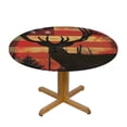 thumbnail image 3 of WYYP Deer American Flag Sunset Round Tablecloth for Picnic Dining Kitchen Farmhouse White, 3 of 8