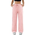 thumbnail image 4 of JUUNthy Wide Leg Pants for Womens, Loose Fit Lightweight Drawstring Casual Lounge Trousers with Pockets Black L, 4 of 12