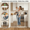 thumbnail image 4 of FURDEAR 76-84" Extra Wide Baby Safety Gate with Wall Protectors Walk Thru White Metal Gate, 4 of 13