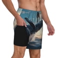 thumbnail image 2 of Daiia Dancing Whale Mens Swim Trunks Swim Shorts Quick Dry Swim Shorts with Mesh Lining Pockets-Large, 2 of 9
