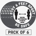 thumbnail image 5 of BeSafe Carpet Decals, Stay 6 Feet Apart; Be Safe, 12" Dia, White/Gray, 6/Pack, 5 of 8