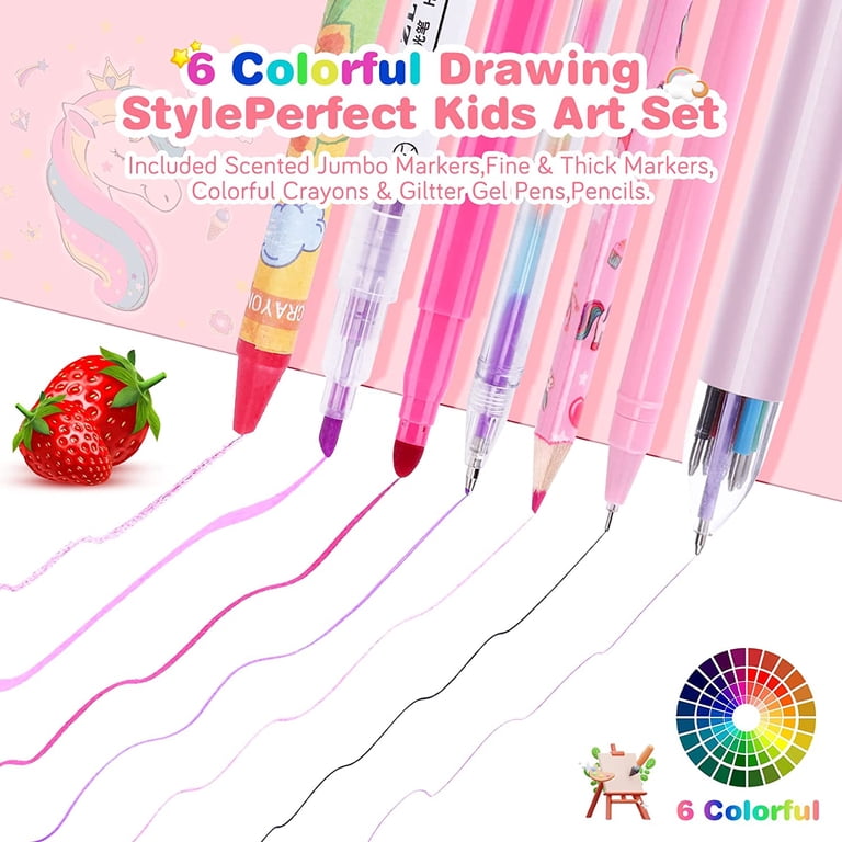 JYPS 53-Piece Fruit Scented Art Supply Set with Unicorn Case photo 5