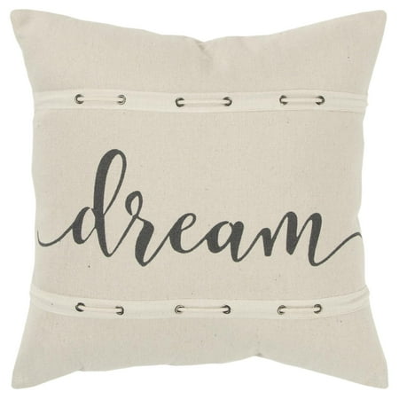 Rizzy Home "Dream" Poly Filled Decorative Throw Pillow, 20" x 20", Natural