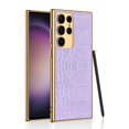 thumbnail image 1 of SaniMore Case for Samsung Galaxy S23 Ultra, Soft TPU & Electroplated Leather Camera Proction Magnetic Cover Support Wireless Charging Shockproof Protective Shell for Samsung S23 Ultra, ,Purple, 1 of 7