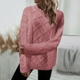 thumbnail image 3 of Vedolay Womens Sweaters Women's Sweaters V Neck Long Sleeve Color Block Striped Casual Knit Pullover Tops,Pink M, 3 of 4