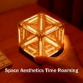thumbnail image 4 of Infinite Space Abyss Lamp, 4d Infinity Mirror Cube Light, Infinity Hyper Cube LED Light One Touch Control Switch Rechargeable Mood Lights for Gaming Desk, Bedroom Ambient Lighting Decor(Yellow), 4 of 8