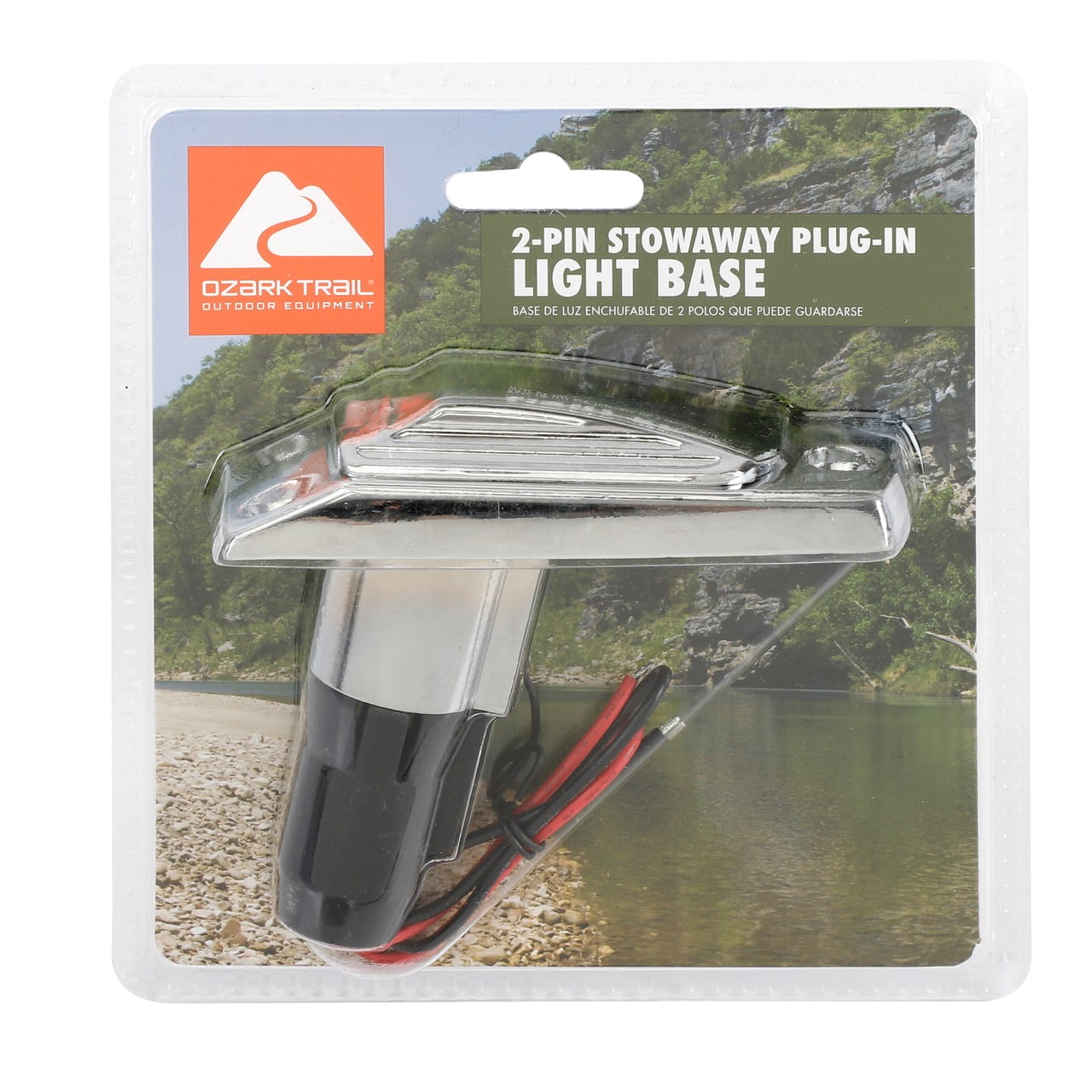 Ozark Trail Marine Stow-Away Plug-in Boat Light Base, 2-Pin