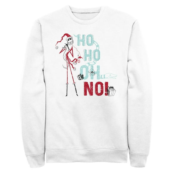 Men's The Nightmare Before Christmas Ho Ho Oh No Sandy Claws Sweatshirt White 3X Large