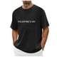 thumbnail image 1 of Tops para hombre, blusas y camisas de cuello redondo y manga corta para hombre. Camiseta/camisa informal de cuello redondo y manga corta con estampado de corazones para hombre. Tops de poliéster para, 1 of 5