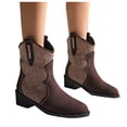 thumbnail image 4 of Miluxas Women's Ankle Boots , Classic Comfortable Platform Boots Khaki 6.5(38), 4 of 9