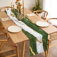 thumbnail image 3 of Green Marble Table Runner - 48 Inch Long, Kitchen Dining Table Runner Dresser Scarves, Luxury Gold White Abstract Cracks Artwork Farmhouse Decor for Coffee Tables Wedding Party Banquet, 3 of 8