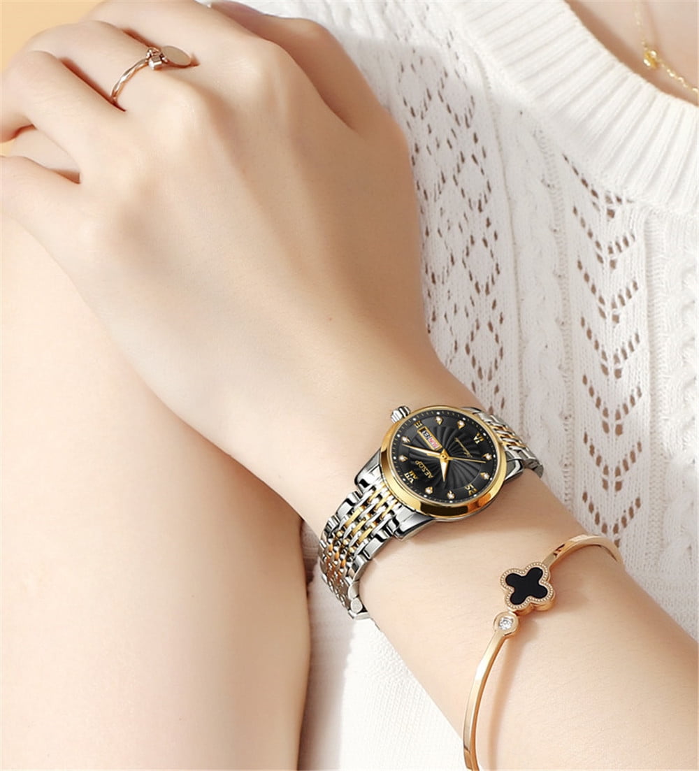 AESOP Women Men Couple Analogue Japan Automatic Self Wind Mechanical Diamond Sapphire Wrist Watch Stainless Steel Luminous Great Gift Lovers Clock Walmart