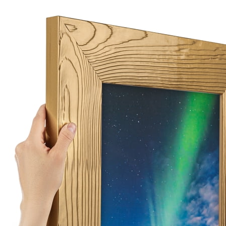 ArtToFrames 19" x 36" Golden Timber Metallic Picture Frame, 19x36 inch Gold Wood Poster Frame (WOM-5267), Pack