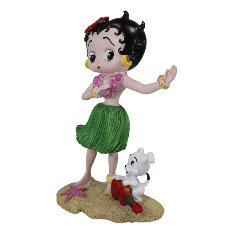 Collectible Betty Boop Hawaii Hula Dancing Figurine with Pudgy Dog