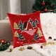 thumbnail image 4 of Juego de cojines navideños | Decoración navideña bordada con copos de nieve y árbol de Navidad | Cojín suave y aterciopelado para sofá y sala de estar | Decoración festiva en rojo y verde, 4 of 6