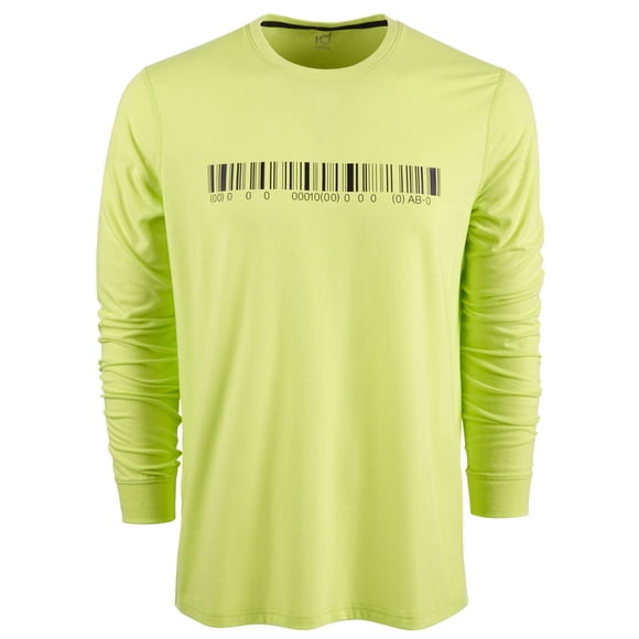 Ideology - Camiseta con gráfico de código de barras para hombre, color amarillo, pequeña