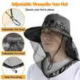 thumbnail image 6 of DIDADI Mosquito Head Net Hat, Foldable Wide Brim Sun Cap with Neck Flap for Fishing Hiking, Green, 6 of 14